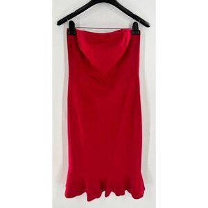 NWT Sugar + Lips Women's Medium Strapless Red Dress Party Bodycon Stretch